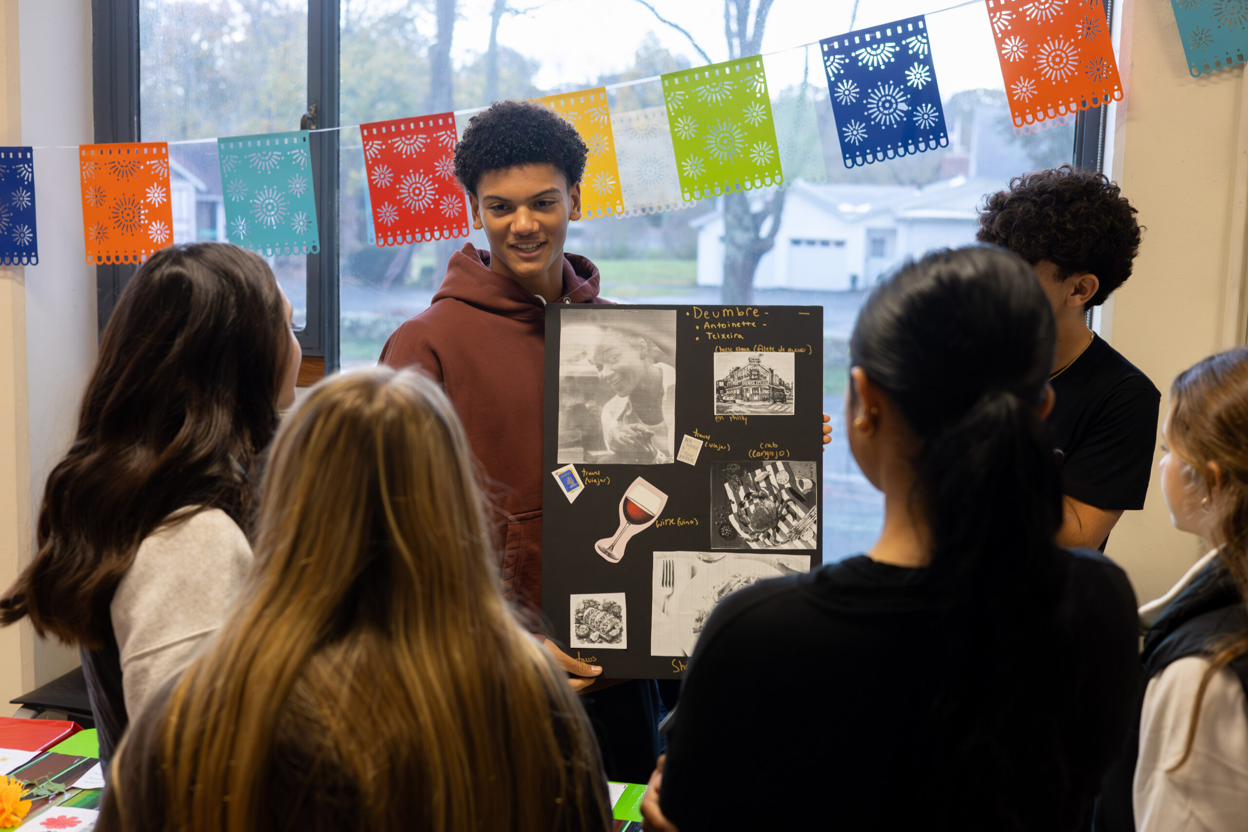 Bishop Stang students learning in a science laboratory